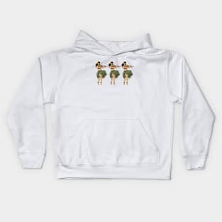 Three Hulas Dancing the Hula Wht Kids Hoodie